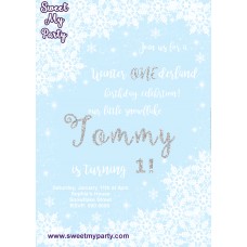 Winter Onederland Invitation blue,(10) Winter Onederland Invitation blue,(10)